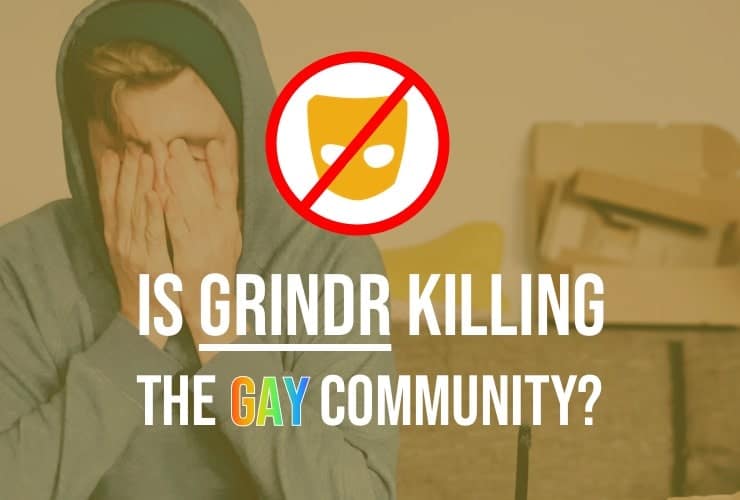 gay man crying because of grindr addiction